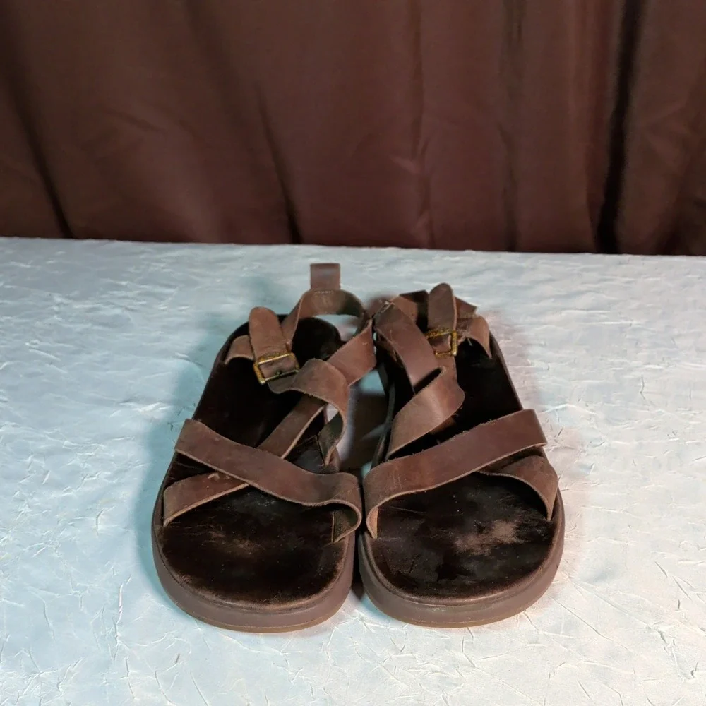 Chaco Wayfarer Sandals Mens Size 11 Brown Leather Strappy Gorpcore  J106647